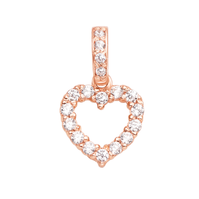 Золота підвіска «Серце» з фіанітами. Артикул 3835