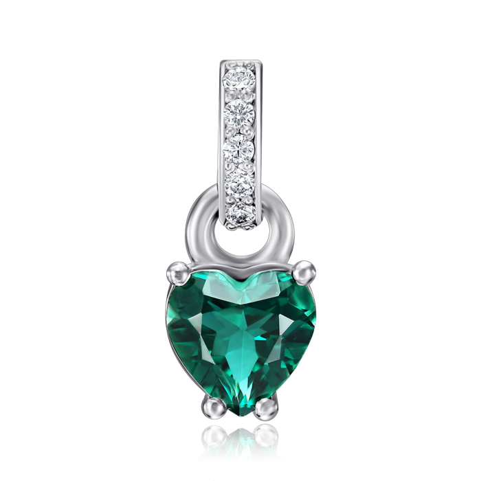 Срібна підвіска з зеленим кварцем. Артикул 3840р-QGR