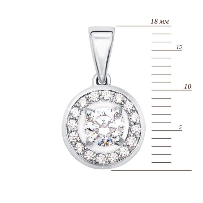 Золота підвіска з фіанітами. Артикул 3843/б