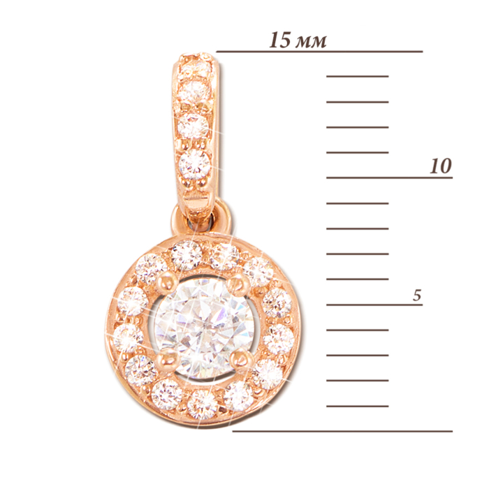 Золотая подвеска с фианитами. Артикул 3874 кс