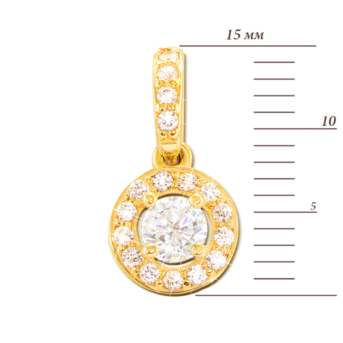 Золота підвіска з фіанітами. Артикул 3874/eu кс