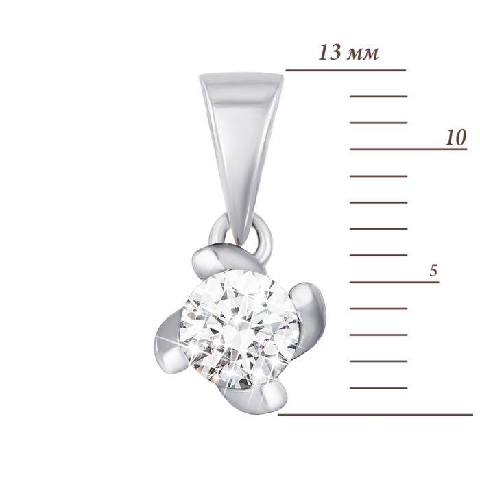 Золота підвіска з фіанітом S Zirconia. Артикул 3882/б SW