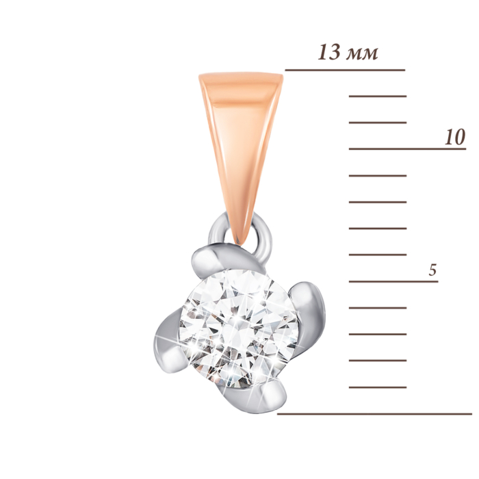 Золота підвіска з фіанітом S Zirconia. Артикул 3882/SW