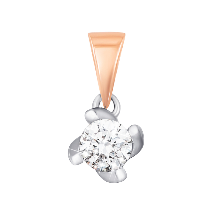 Золота підвіска з фіанітом S Zirconia. Артикул 3882/SW