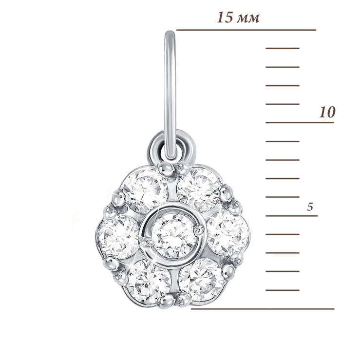 Золота підвіска з фіанітами S Zirconia. Артикул 3890/б SW