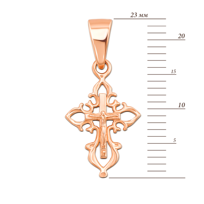 Золотий хрестик з розп'яттям. Артикул 3909