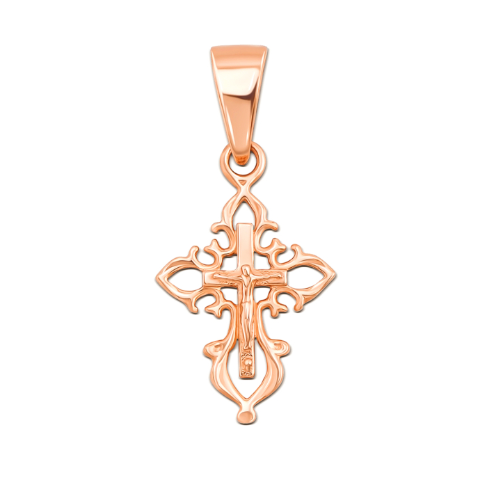 Золотий хрестик з розп'яттям. Артикул 3909