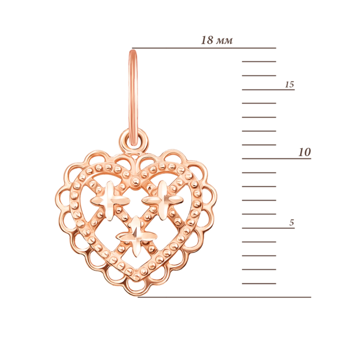 Золота підвіска «Серце». Артикул 3921