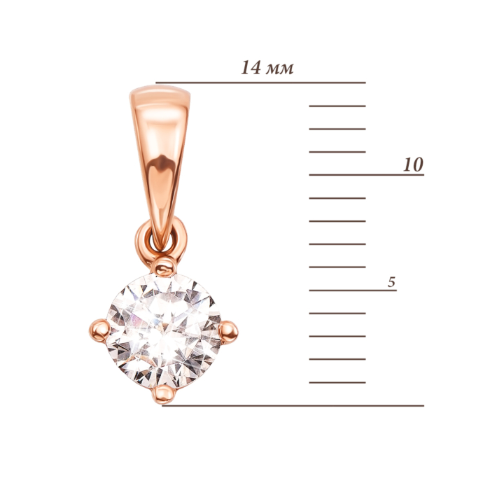 Золотая подвеска с фианитом. Артикул 3925