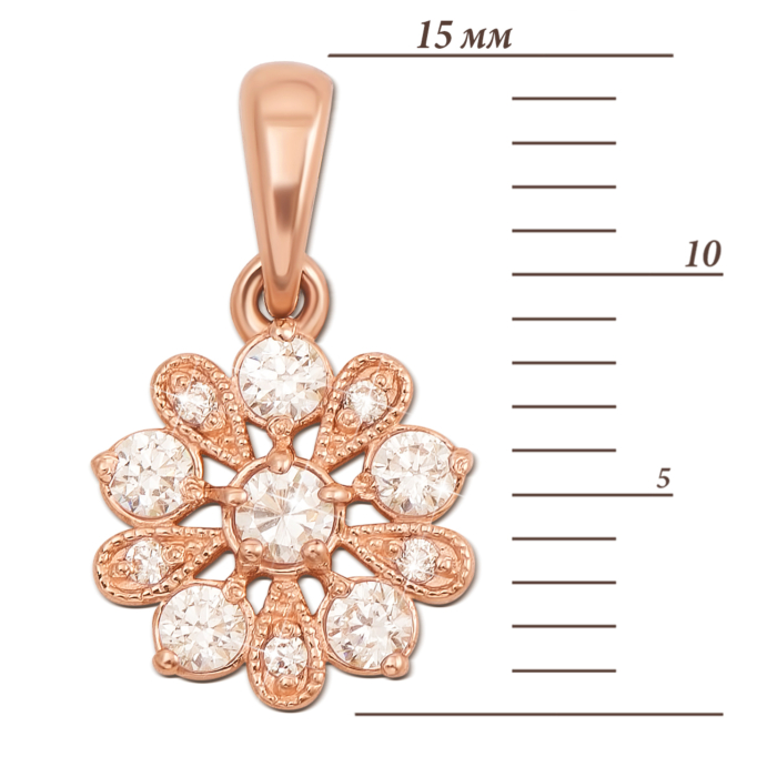 Золота підвіска з фіанітами. Артикул 3950