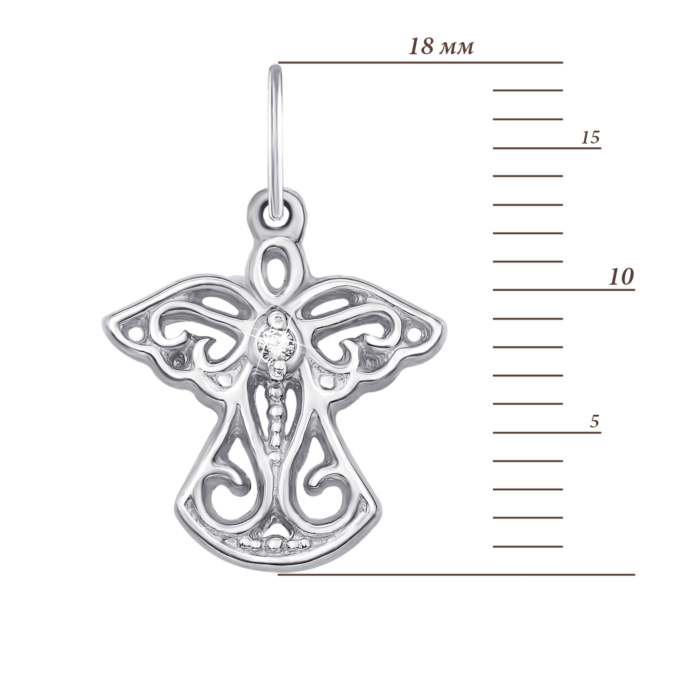 Золота підвіска «Янгол» з фіанітом. Артикул 3954/б