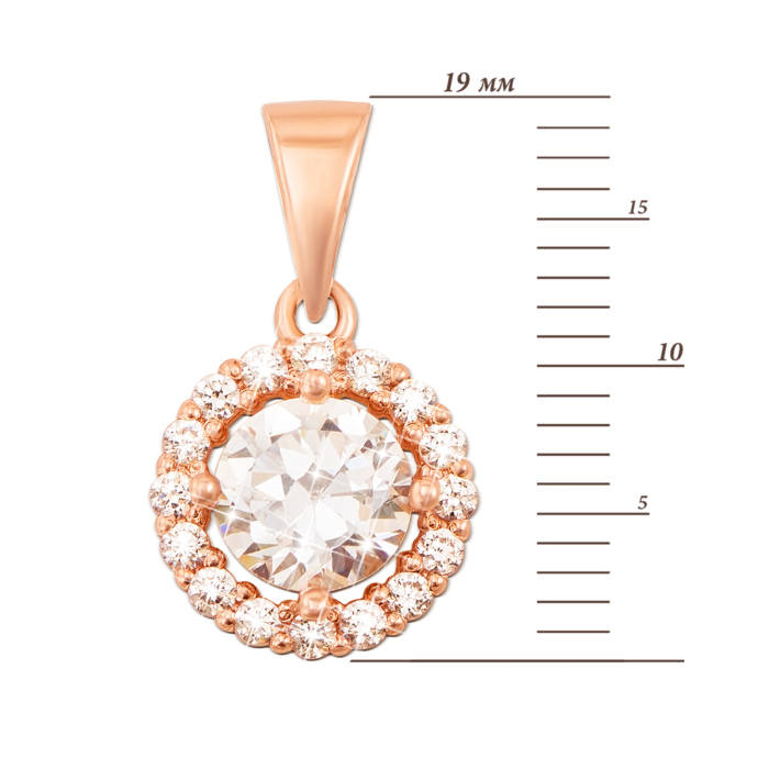 Золота підвіска з фіанітами. Артикул 3958 кс