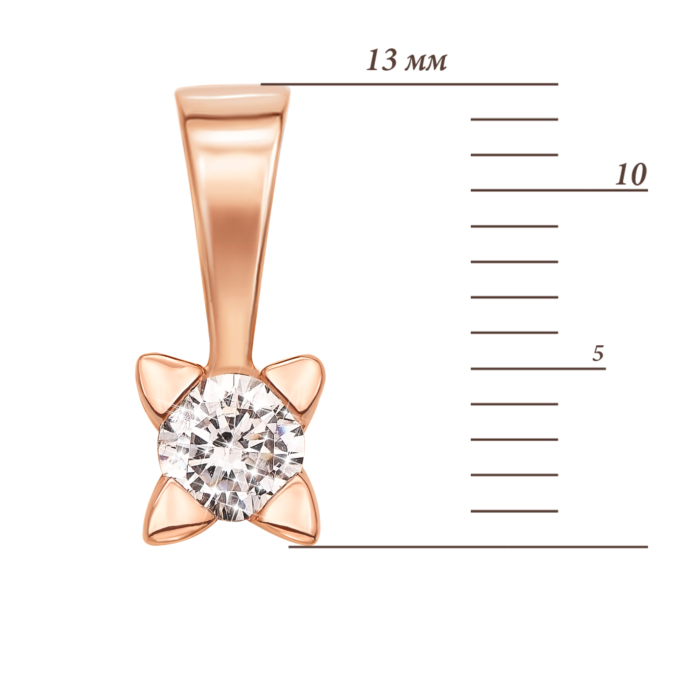 Золота підвіска з фіанітом. Артикул 3963