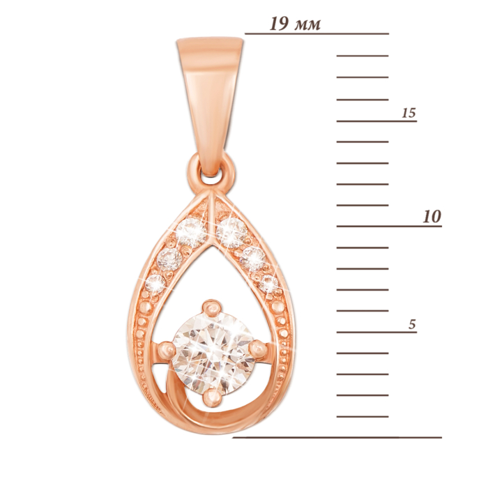 Золота підвіска з фіанітами. Артикул 3972 кс