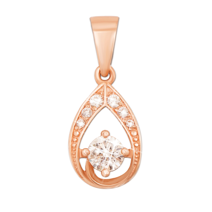 Золота підвіска з фіанітами. Артикул 3972 кс