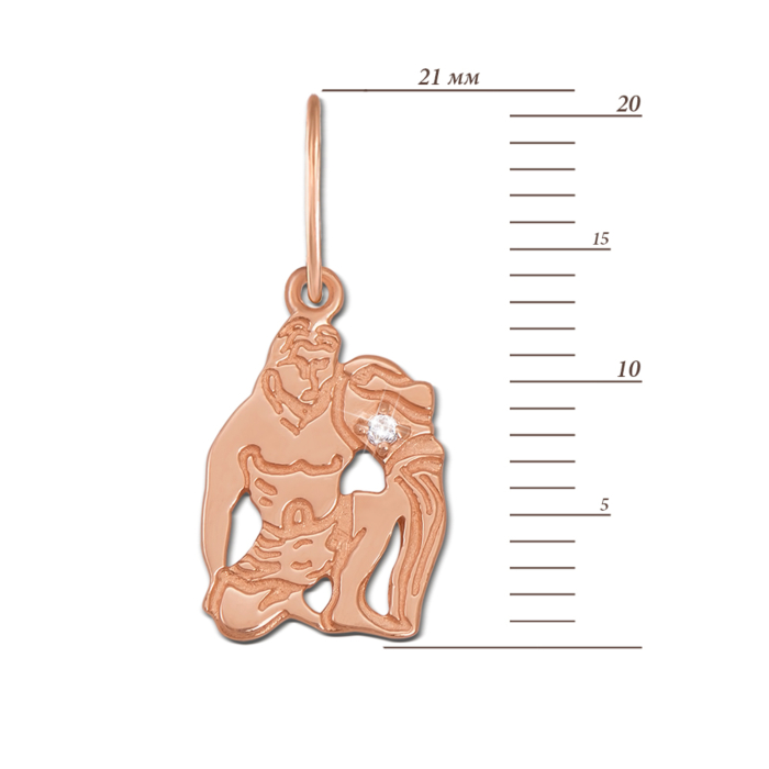 Золота підвіска «Водолій». Артикул 3990/вд