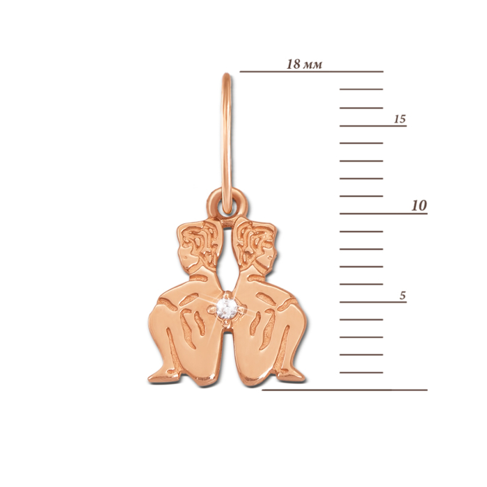Золота підвіска «Близнюки». Артикул 3990/бл