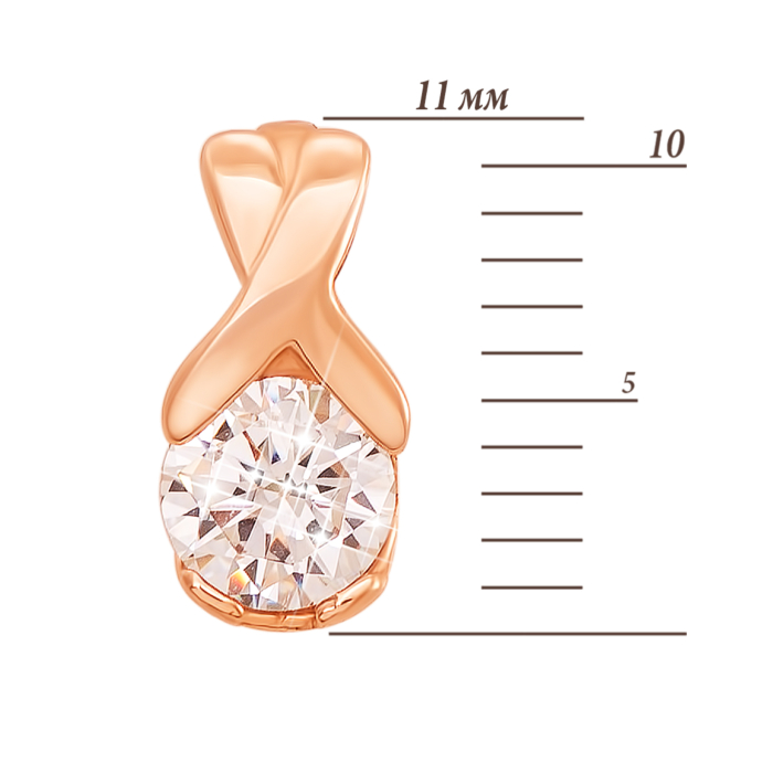 Золота підвіска з фіанітом. Артикул 3991