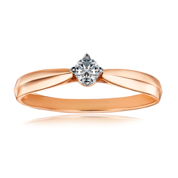 Золотое кольцо с бриллиантом. Артикул 53013/3.5