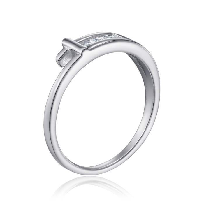Срібна каблучка з фіанітами. Артикул 3RI70028-R/12/1