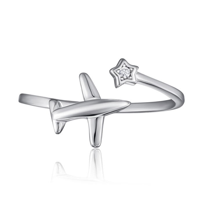 Срібна каблучка з фіанітом. Артикул 3RI70188-R/12/1