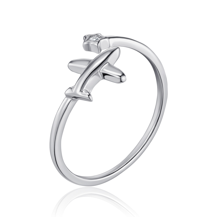 Срібна каблучка з фіанітом. Артикул 3RI70188-R/12/1