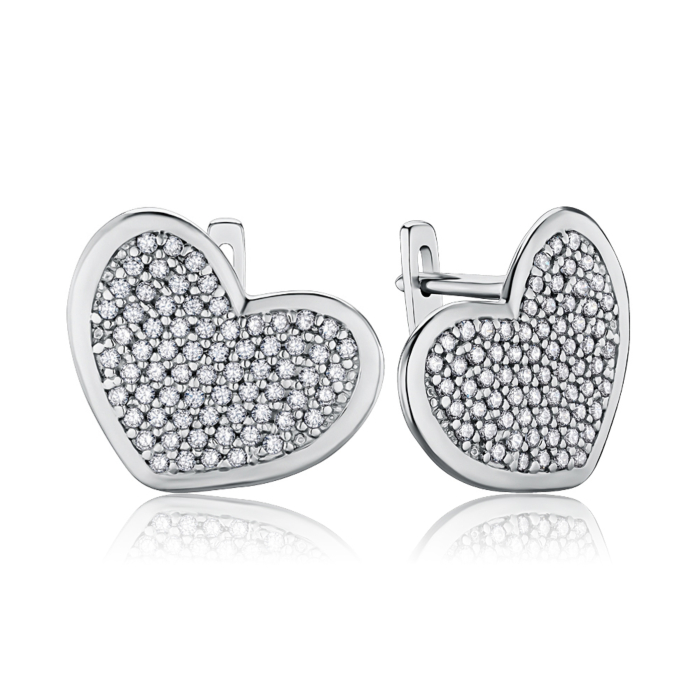 Срібні сережки з фіанітами с40033