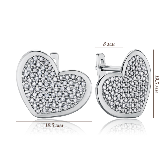 Срібні сережки з фіанітами с40033