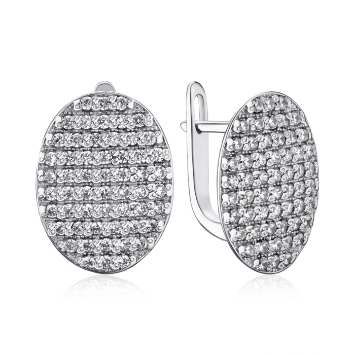 Срібні сережки з фіанітами с40035