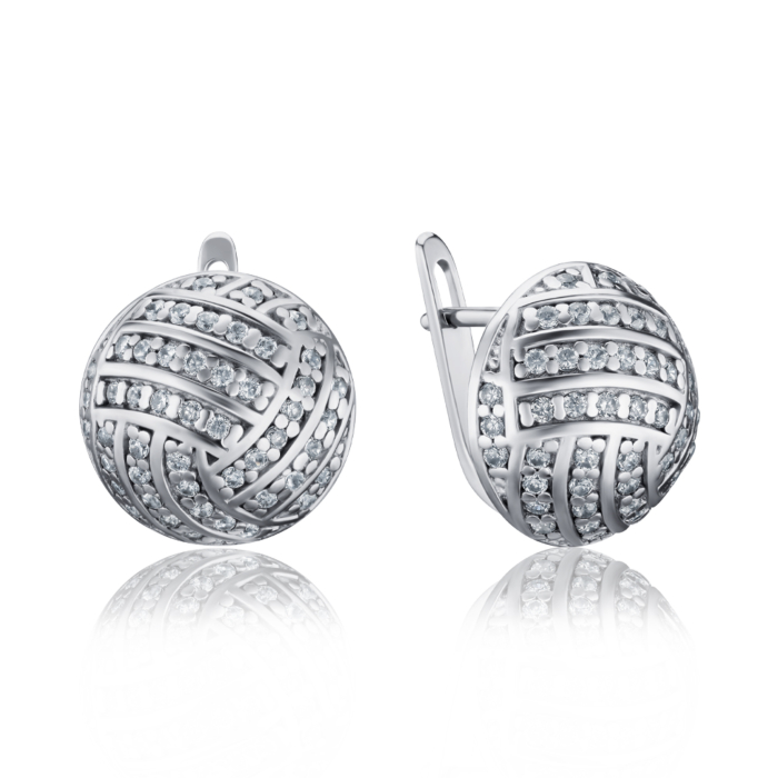 Срібні сережки з фіанітами с40050