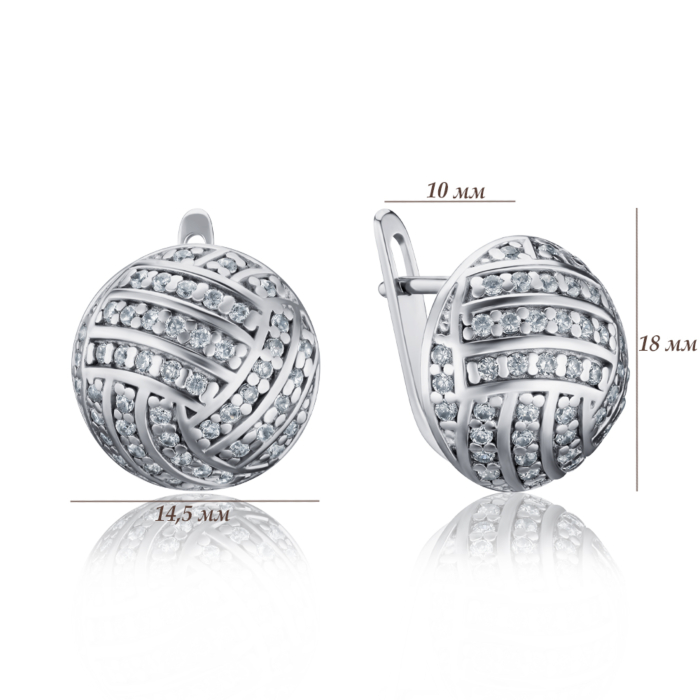 Срібні сережки з фіанітами с40050