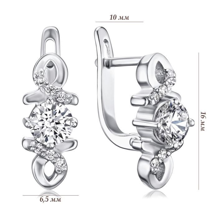 Срібні сережки з фіанітами с40059