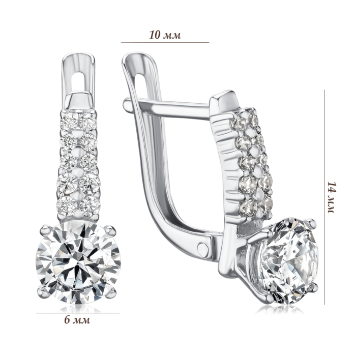 Срібні сережки з фіанітами с40064