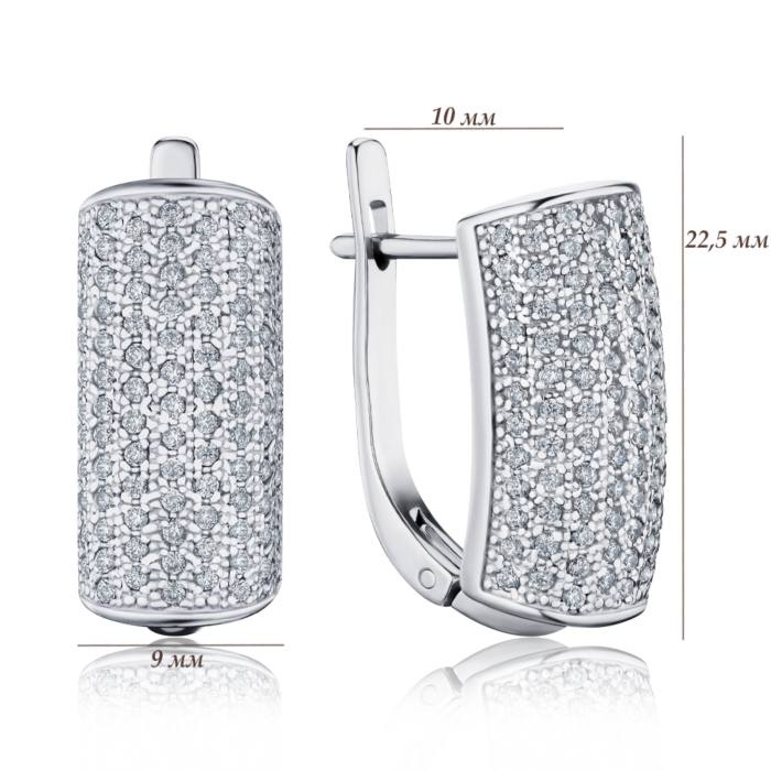 Срібні сережки з фіанітами с40065