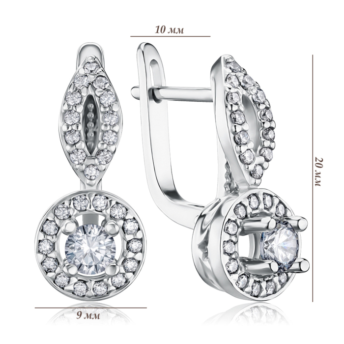 Срібні сережки з фіанітами с40071