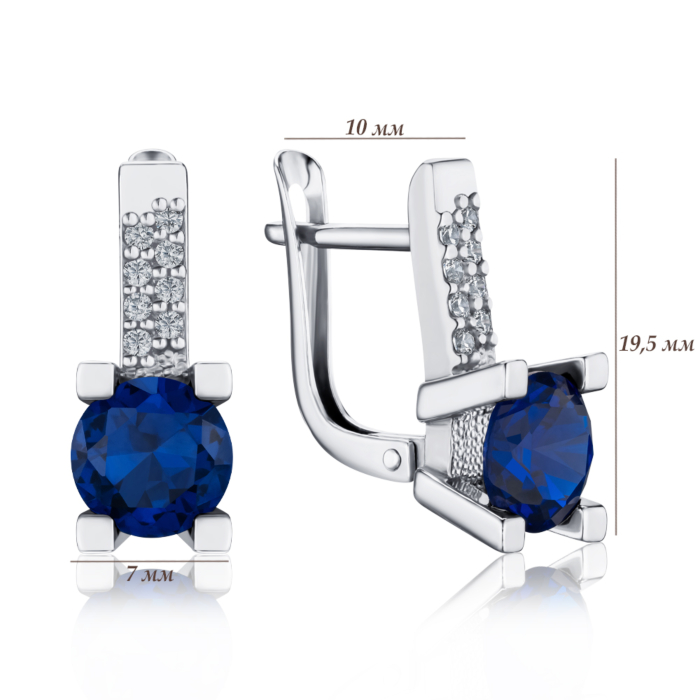 Срібні сережки з фіанітами с40076/с