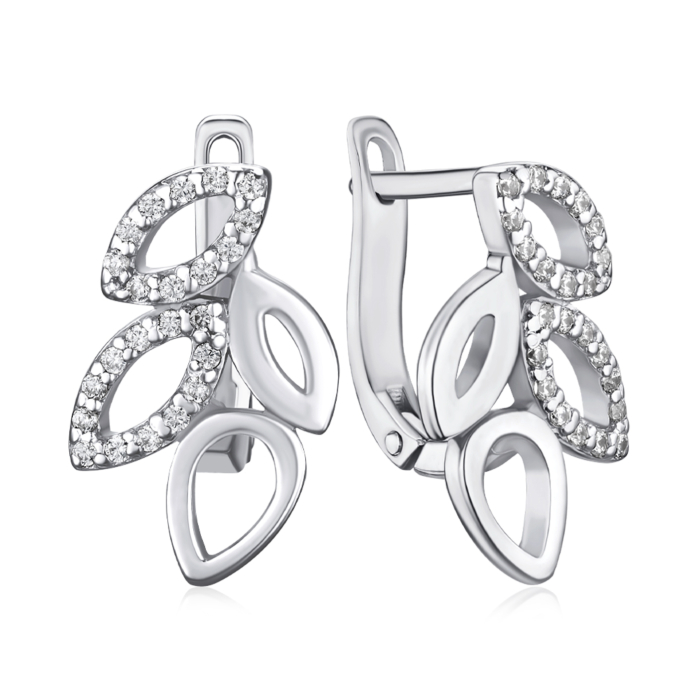 Срібні сережки з фіанітами с40090