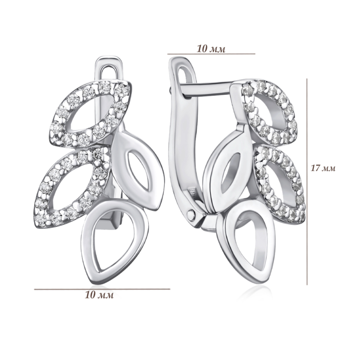 Срібні сережки з фіанітами с40090