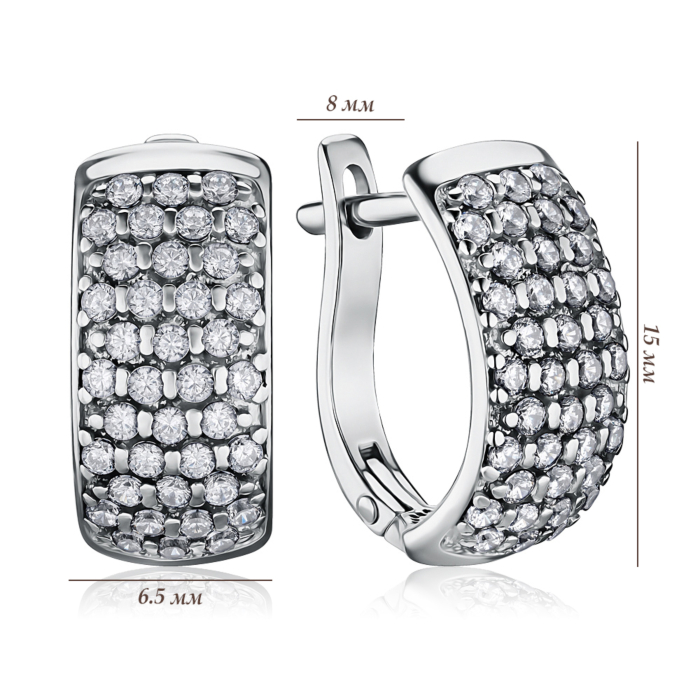 Срібні сережки з фіанітами с40114