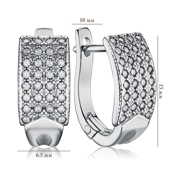 Срібні сережки з фіанітами с40117