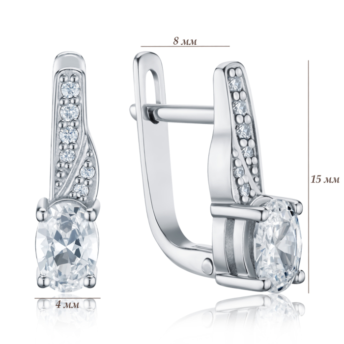 Срібні сережки з фіанітами с40145
