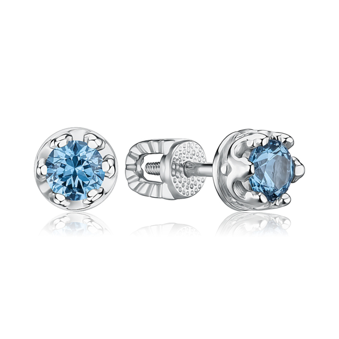 Срібні сережки зі шпинеллю. Артикул 40171/12/1/1003