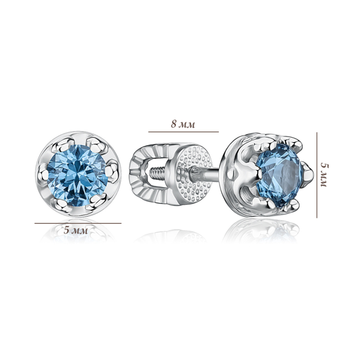 Срібні сережки зі шпинеллю. Артикул 40171/12/1/1003