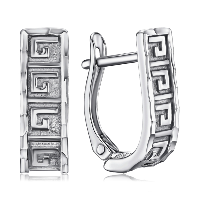 Срібні сережки без вставки с40179