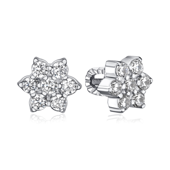 Срібні сережки з фіанітами с40181