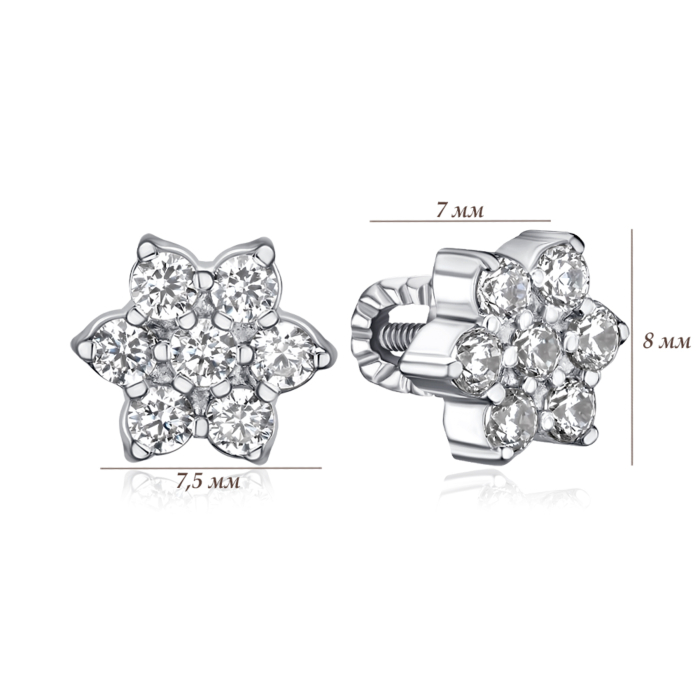 Срібні сережки з фіанітами с40181