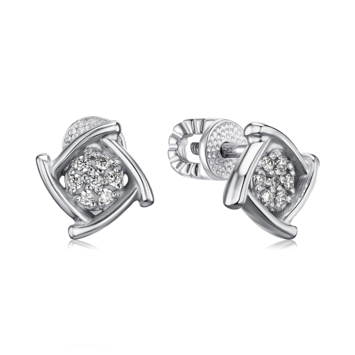 Срібні сережки з фіанітами с40190