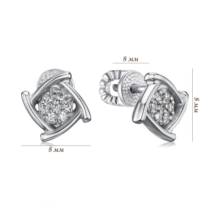 Срібні сережки з фіанітами с40190