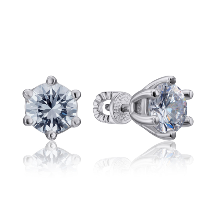 Срібні пусети з фіанітами. Артикул 40205/12/1/25 (с40205)