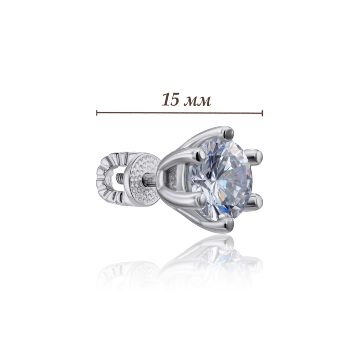 Срібні пусети з фіанітами. Артикул 40205/12/1/25 (с40205)